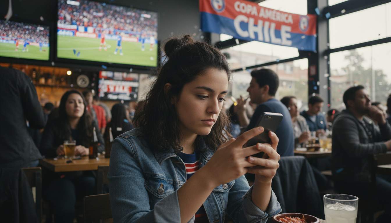 Chilean woman placing bets
