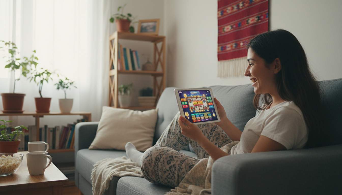 Chilean woman playing casino games