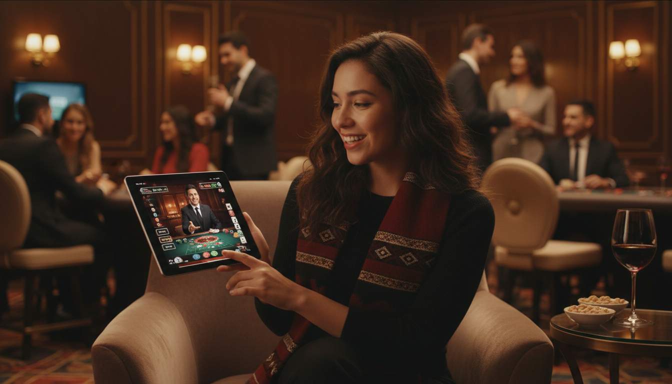 Chilean woman playing live casino